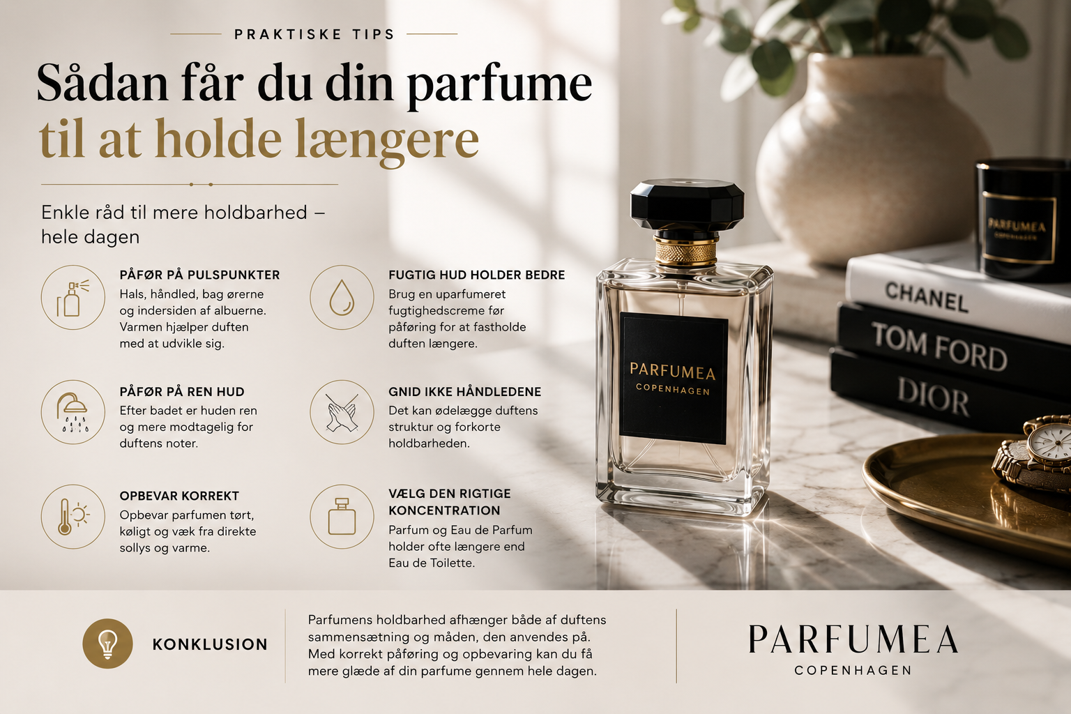 Sådan får du din parfume til at holde længere